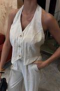Halter Yaka Yelekli Modal Takım 10144 resmi